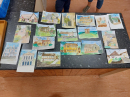 Some of the finished paintings from the group members